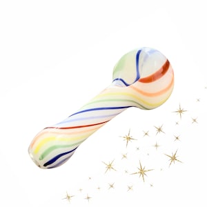 Cute Glass Rainbow Pipe | Unique Gift | Hand-blown American made glassware