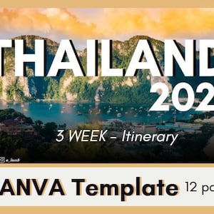 CANVA TEMPLATE / Guia de viagem da Tailândia I Produto digital I Vorlage I Reise Vorlage