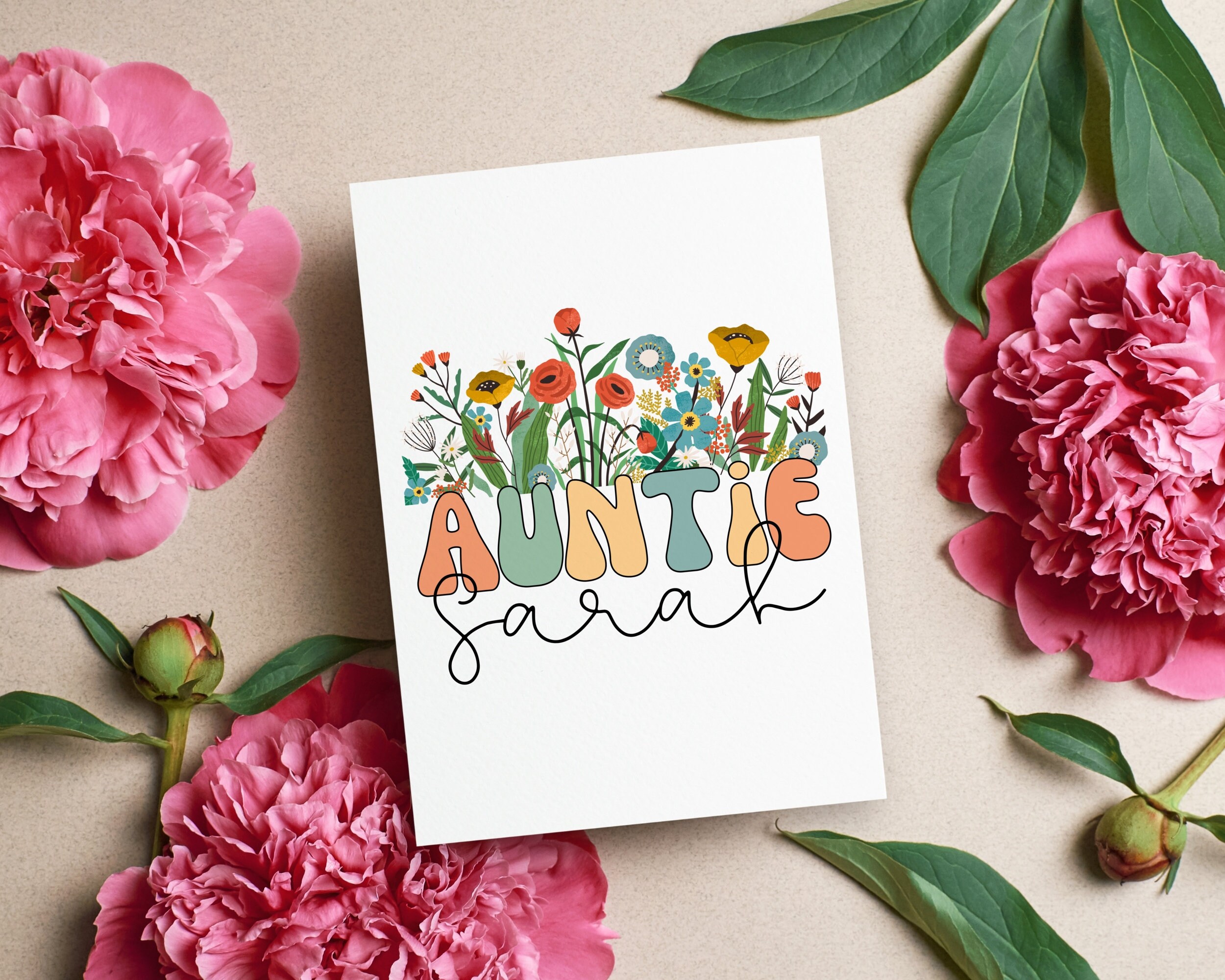 Personalized Wildflower Auntie Card Custom Gift For Aunt Happy personalized-wildflower-auntie-card-custom-gift-for-aunt-happy