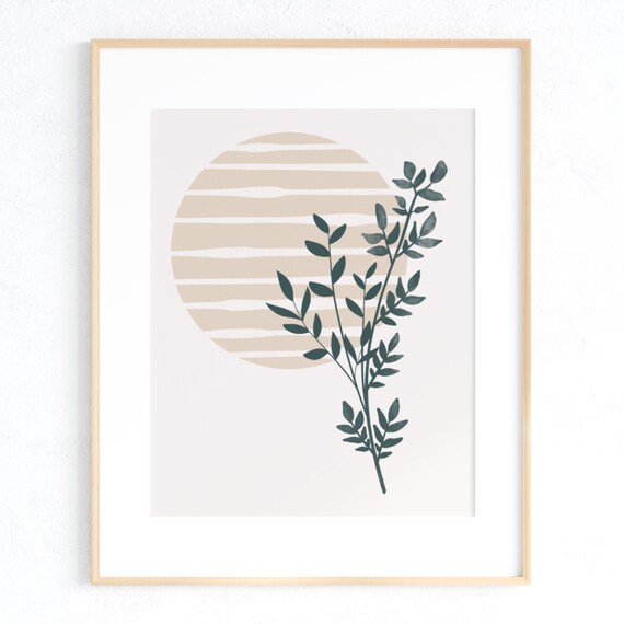 Abstract moon boho wall art, printable digital product, instant download, DIY wall art, neutral boho art, mid century modern, home decor