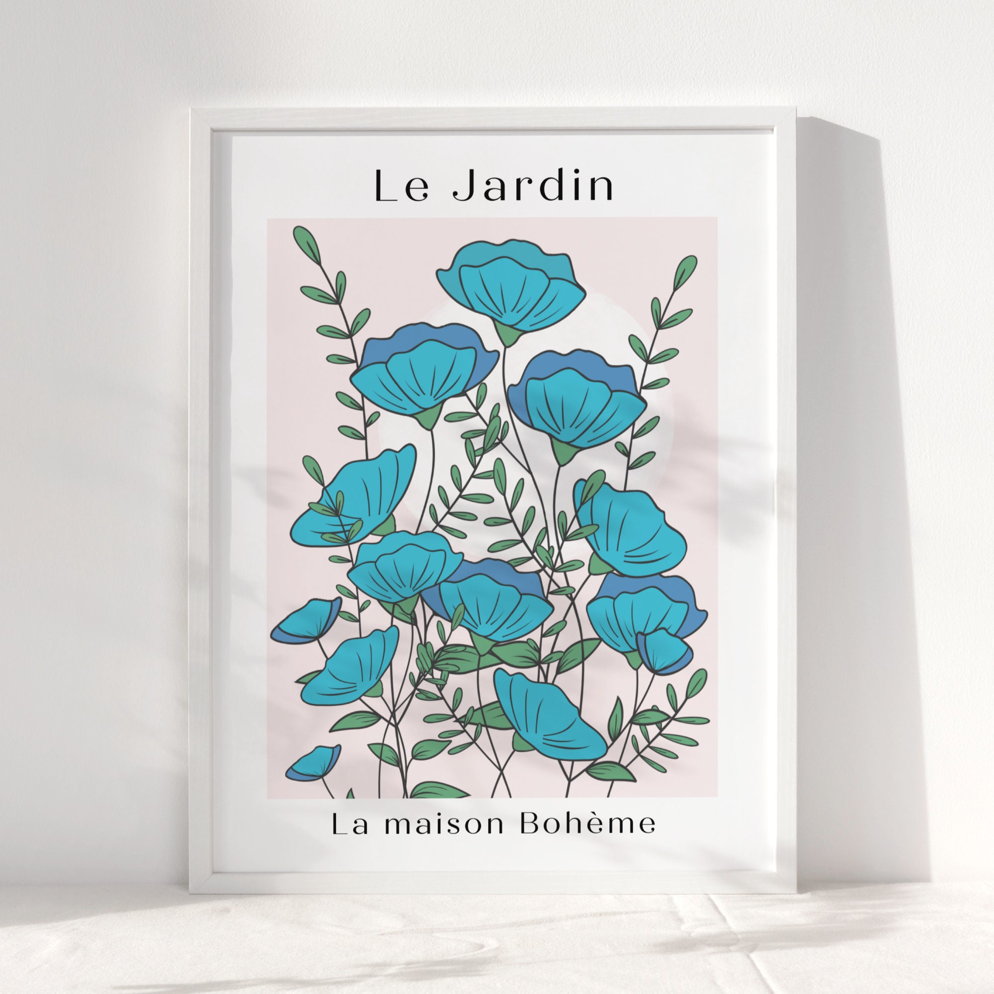 Le Jardin Flowers Art, Digital Download, Floral Art Print, French Wall ...