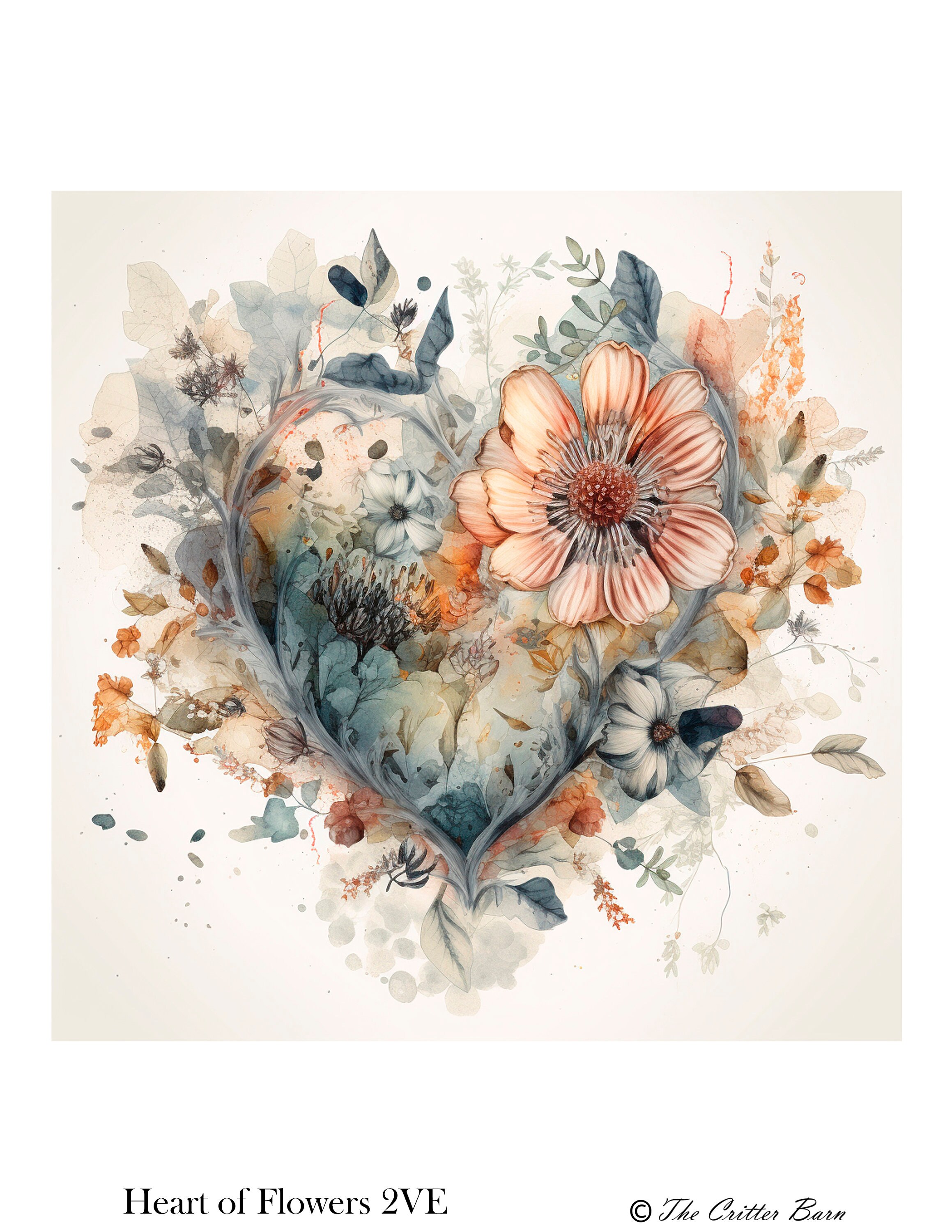 A4 Decoupage Rice Paper Heart of Flowers 2 Etsy Canada