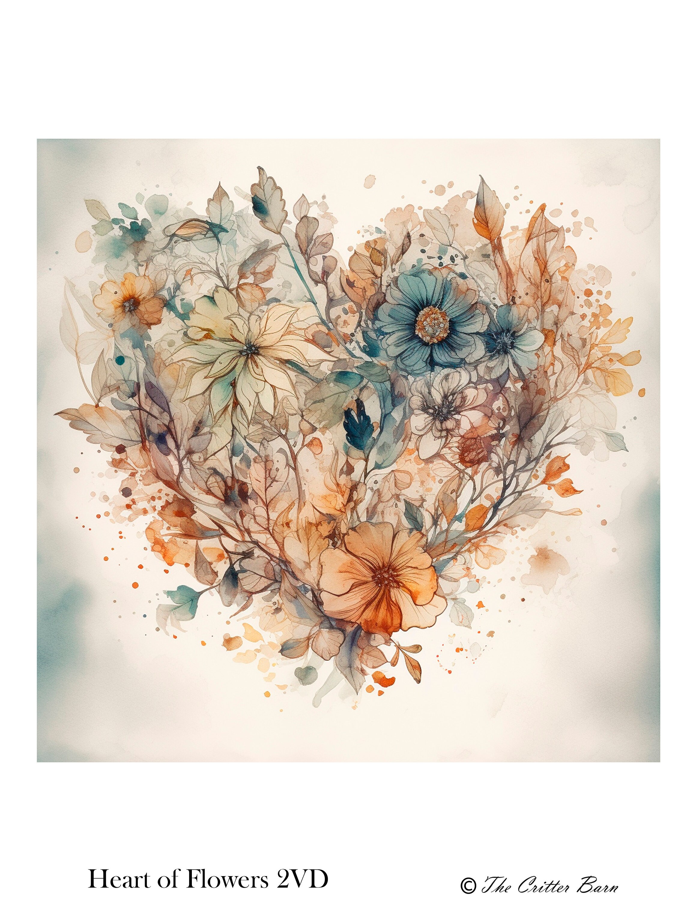 A4 Decoupage Rice Paper Heart of Flowers 2 Etsy Canada