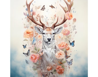 Decoupage Deer 3VF Digital Download