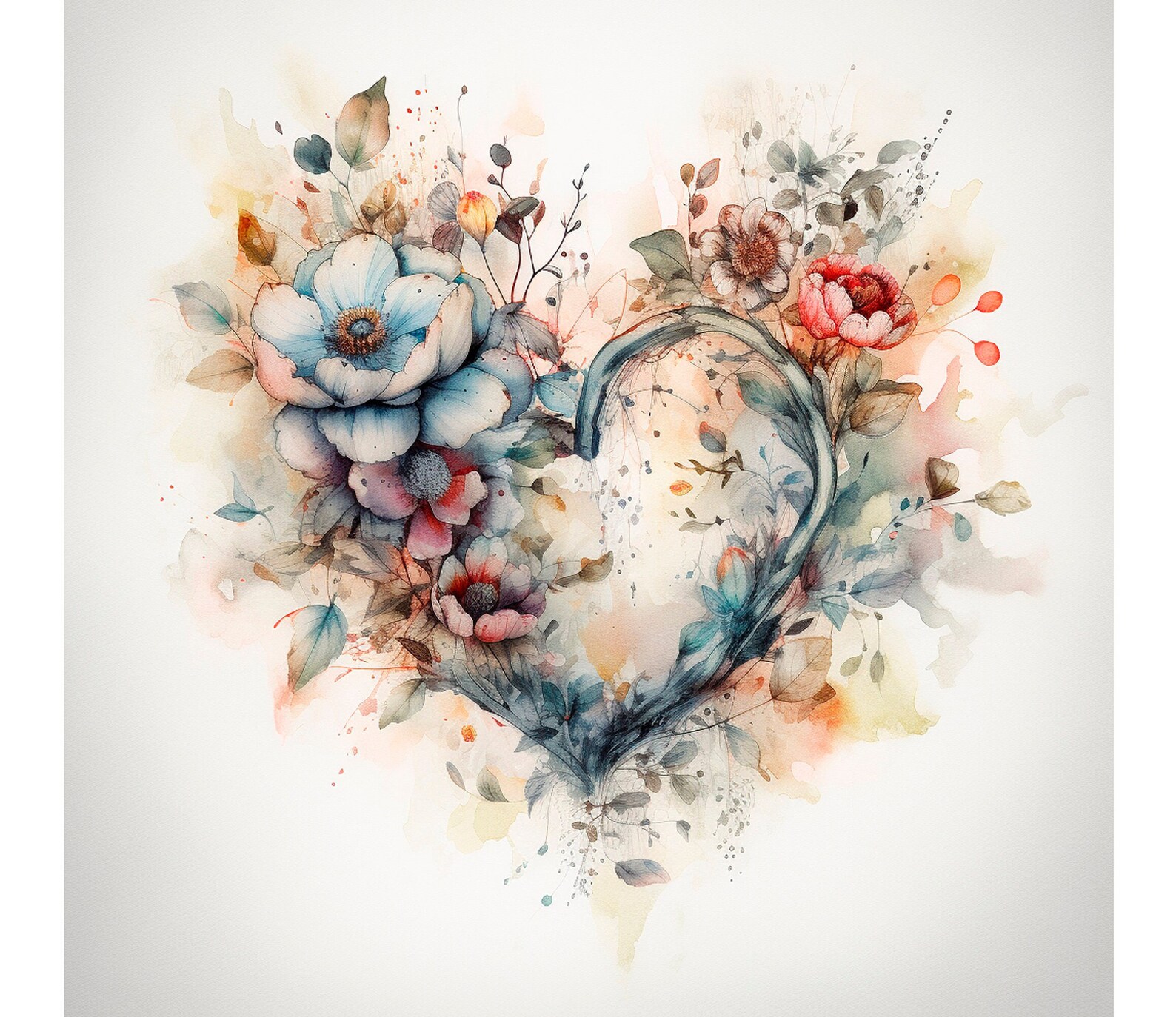 A4 Decoupage Rice Paper Heart of Flowers 2 Etsy Canada