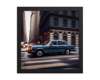 Mercedes W123 Poster - Framed