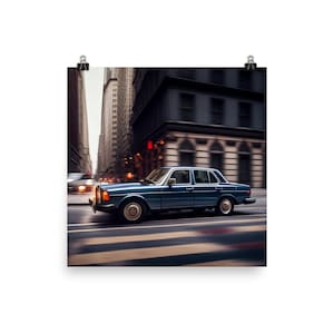 Mercedes w123 in NYC Poster