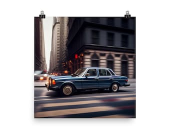 Mercedes w123 in NYC Poster