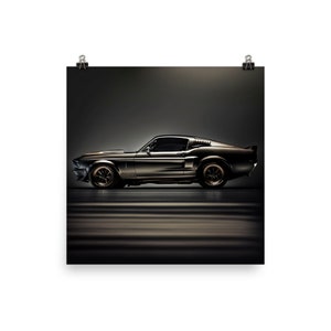 Eleanor - Shelby Ford Mustang Side View Wall Art - &quot;Gone in 60 Seconds&quot; Car Wall Art - Ford Mustang Wall Art