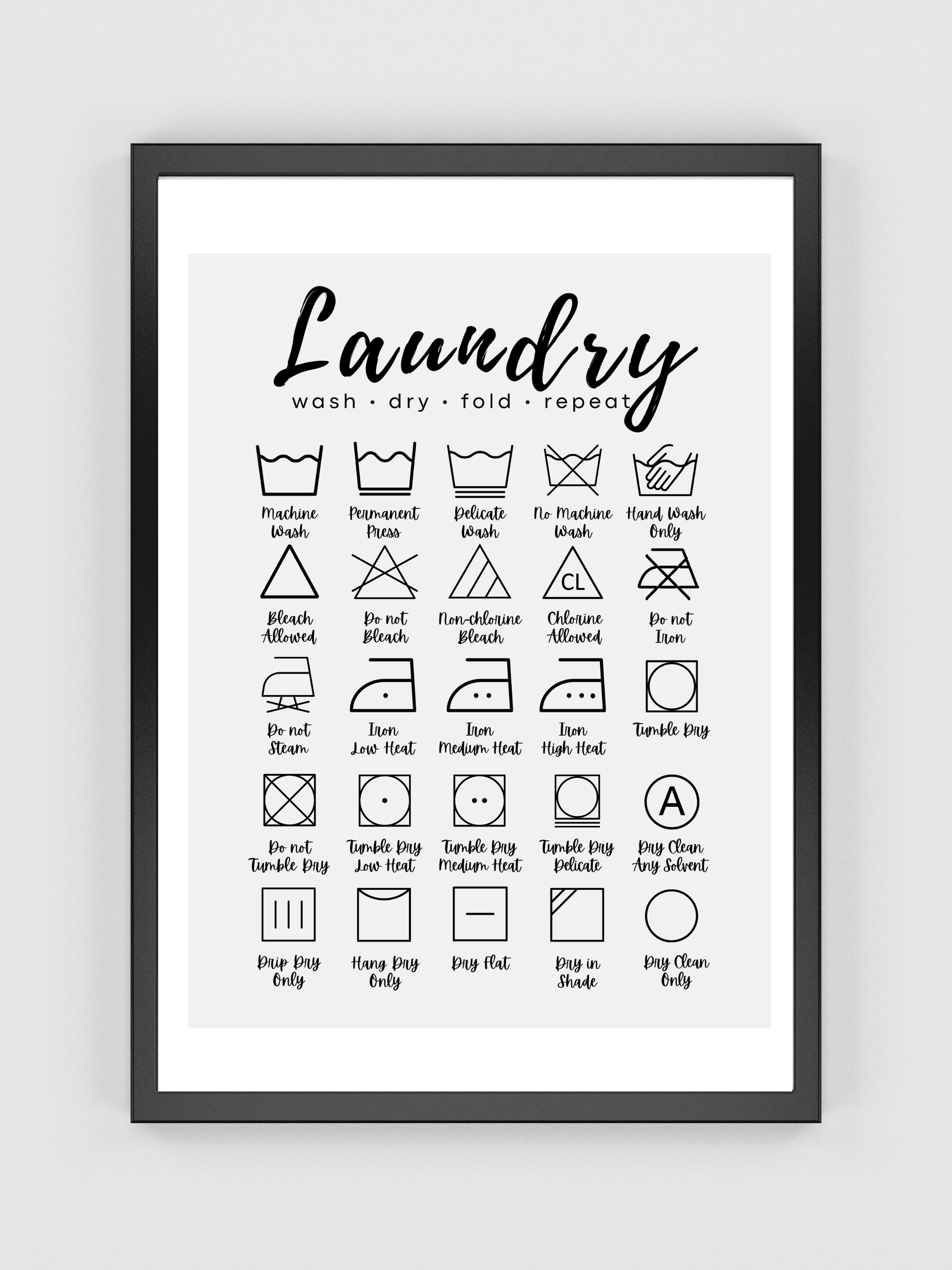 Laundry Symbols//laundry Room//wall Art//digital Download//minimalist ...