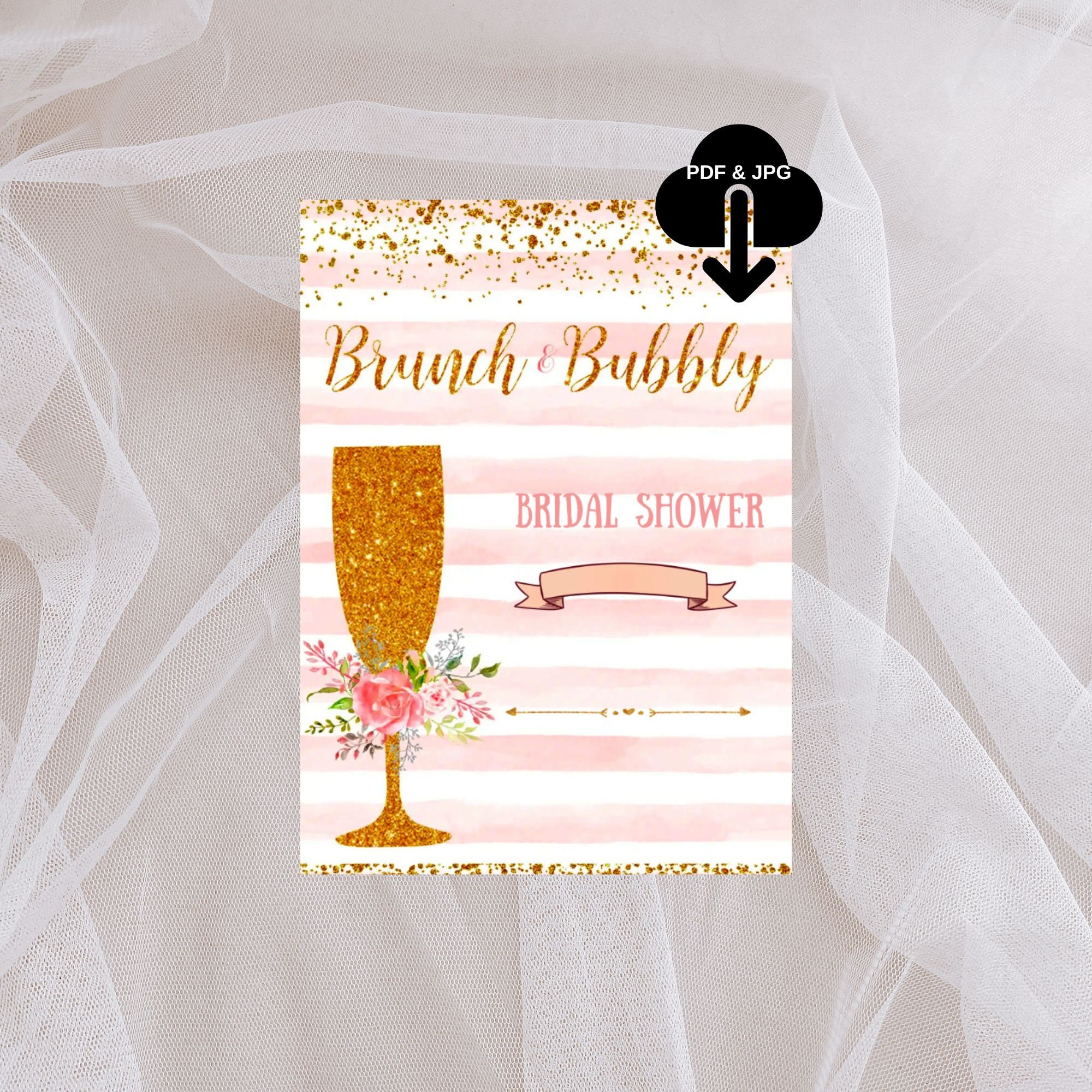 Pink Bridal Shower Invitation Printable Bridal Shower Template