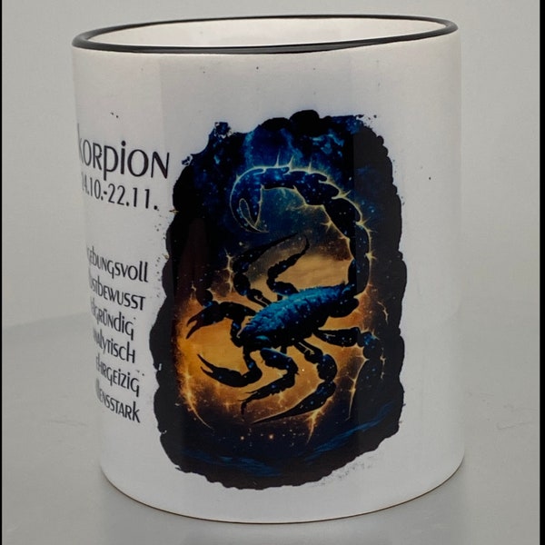 Sternzeichen Scorpion Scorpio Tasse personalisierbar