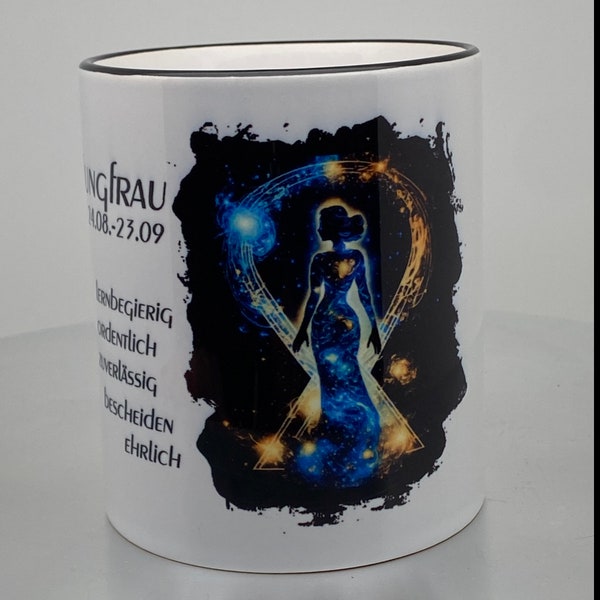 Sternzeichen Jungfrau Virgo Tasse personalisierbar