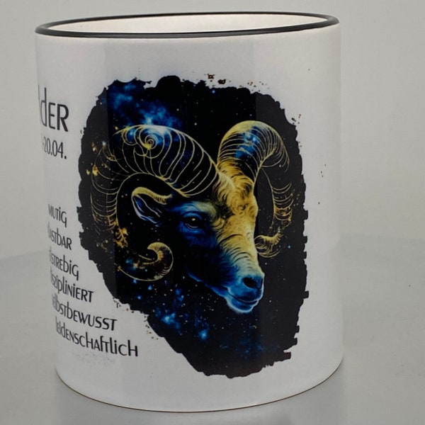 Sternzeichen Widder Aries Tasse personalisierbar