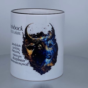 Sternzeichen Steinbock Capricorn Tasse personalisierbar