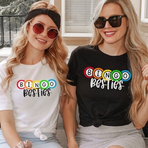 Bingo Besties Tee shirt, Bingo Crew Tshirt, Matching Bestie Shirts, Matching Bingo Night tees, Shake Them Balls Tee shirt, Bingo Therapy Tee image 1