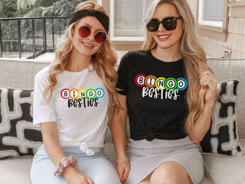 Bingo Besties Tee shirt, Bingo Crew Tshirt, Matching Bestie Shirts, Matching Bingo Night tees, Shake Them Balls Tee shirt, Bingo Therapy Tee image 1