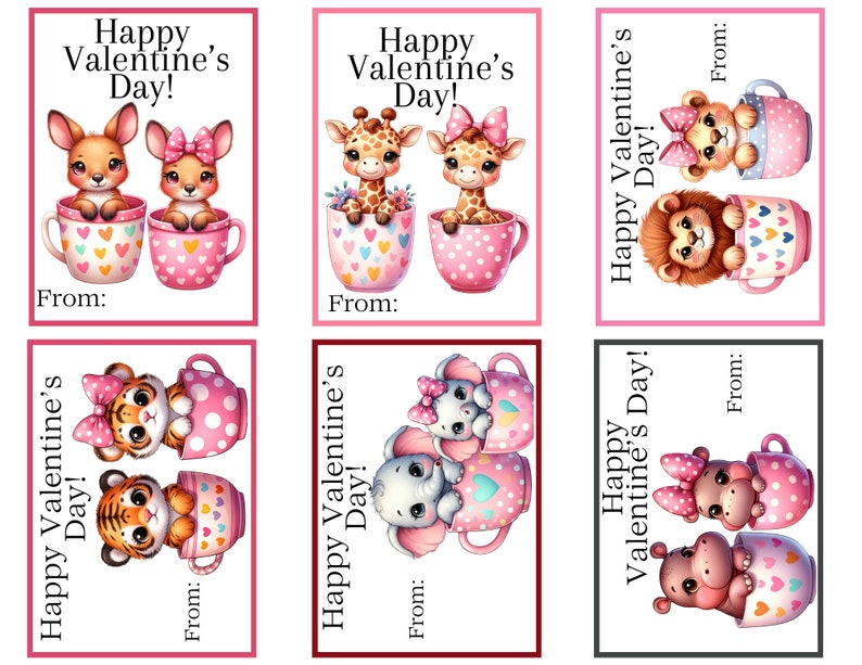 Valentines Cards, Printable Valentines, Digital Download, Valentines ...
