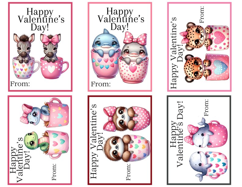 Valentines Cards, Printable Valentines, Digital Download, Valentines ...