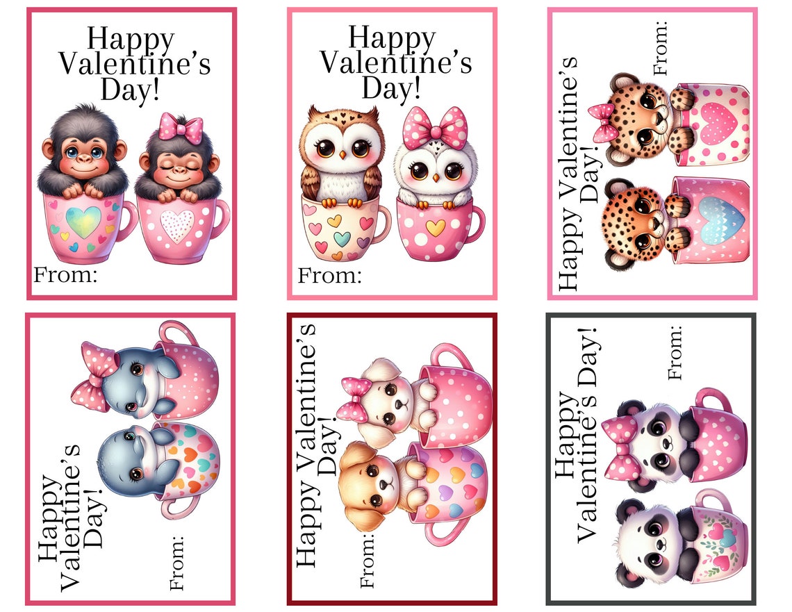 Valentines Cards, Printable Valentines, Digital Download, Valentines ...