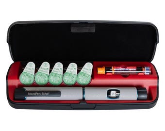 T1me Safe Case - Reusable Insulin Pen Case with Needle Cartridge Holder & Disposal System
