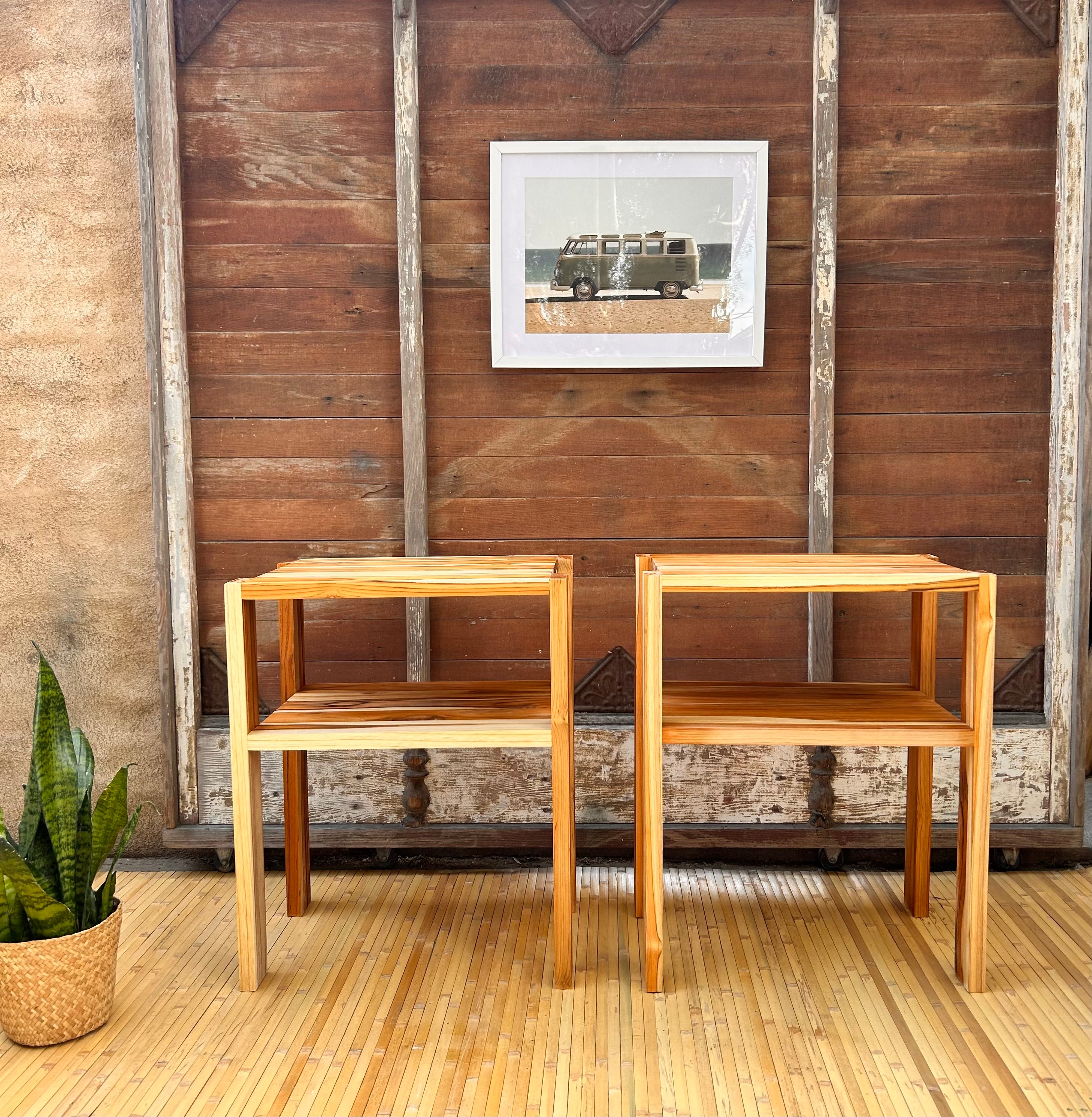 Solid Teak Modern Nightstands / End Tables - Etsy