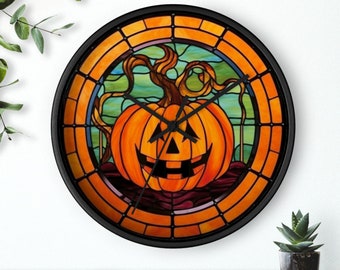 Jack-O'-Lantern Wall Clock, 10-inch Clock, Halloween Wall Clock, Clock Halloween, Décor Halloween, Halloween Wall Décor, Halloween Gift
