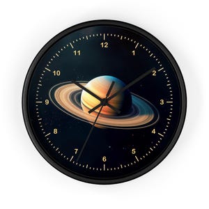Saturn Wall Clock, Galaxy Clock, Planetary Clock, Planetarium Clock, Space Wall Clock, Quiet Clock