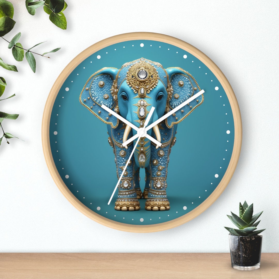 Elephant Wall Clock, Elephant Clock, Animal Lover, Elephant Décor