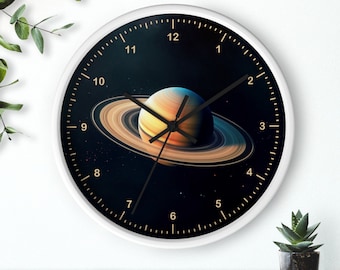 Saturn Wall Clock, Galaxy Clock, Planetary Clock