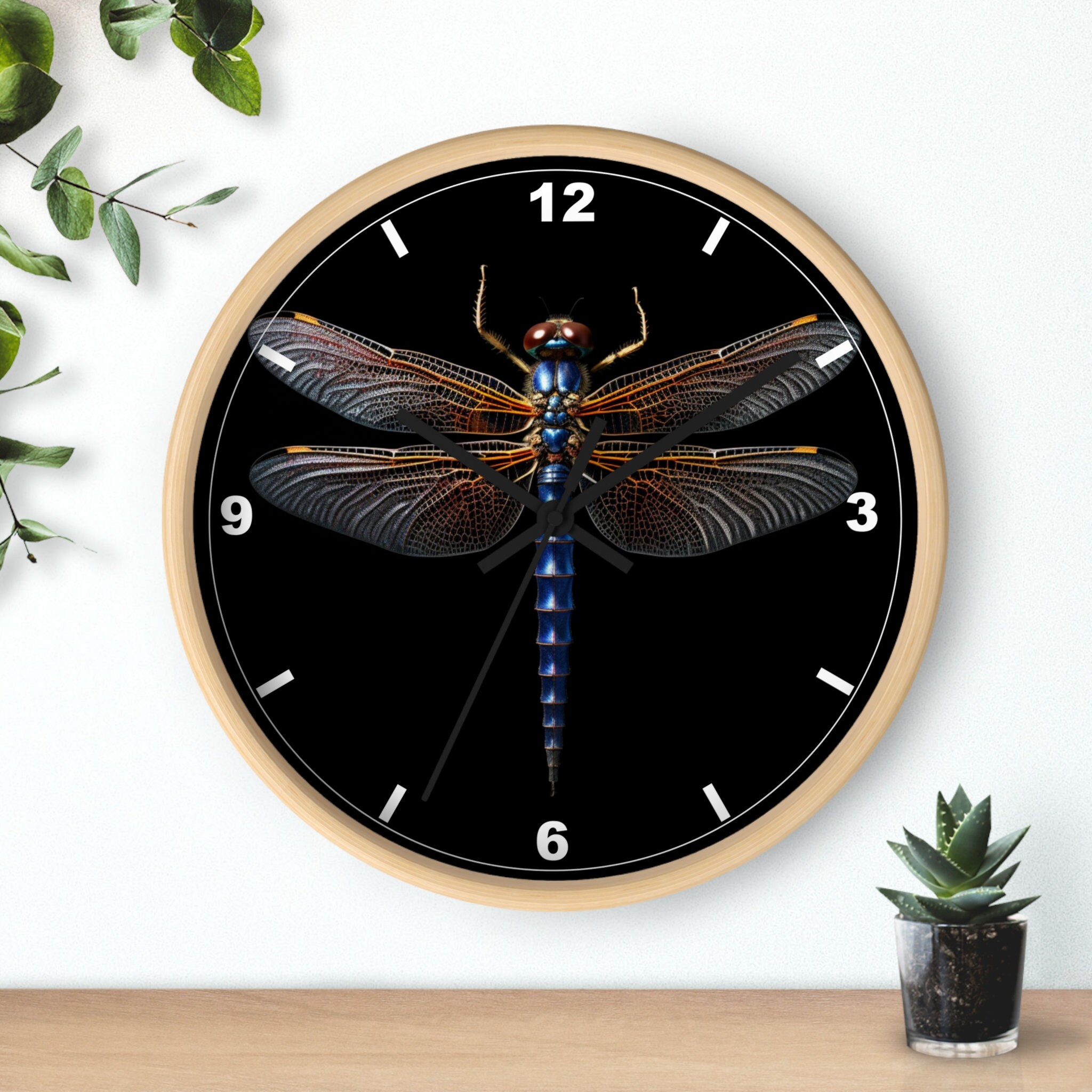 Stick Insect Clock Dragonfly Wall Clock, Unique Wall Clock, Bedroom Wall Clock, Quiet Wall ...