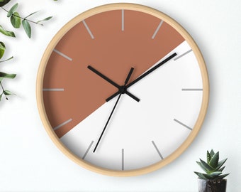Minimalistyczny zegar ścienny, zegar 10-calowy, minimalistyczny zegar, luksusowy zegar, rustykalny minimalistyczny, minimalistyczny boho, minimalistyczny wiejski