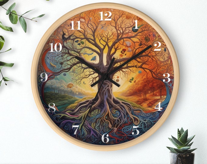 Tree of Life Wall Clock, Unique Wall Clock, Nature Wall Clock, Quiet Wall Clock