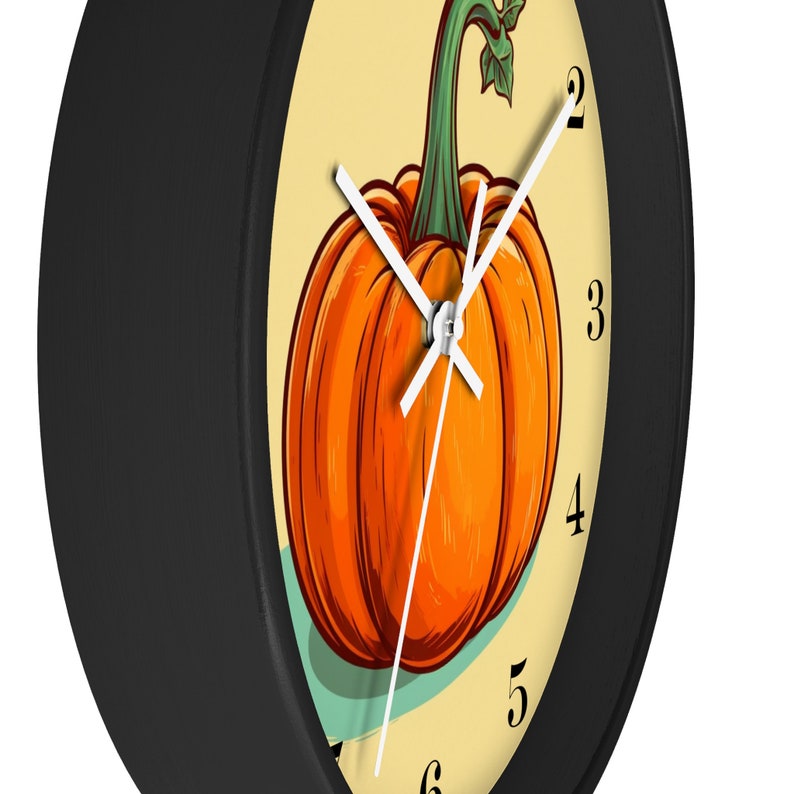 Pumpkin Wall Clock, 10-inch Clock, Thanksgiving Clock, Fall Clock ...