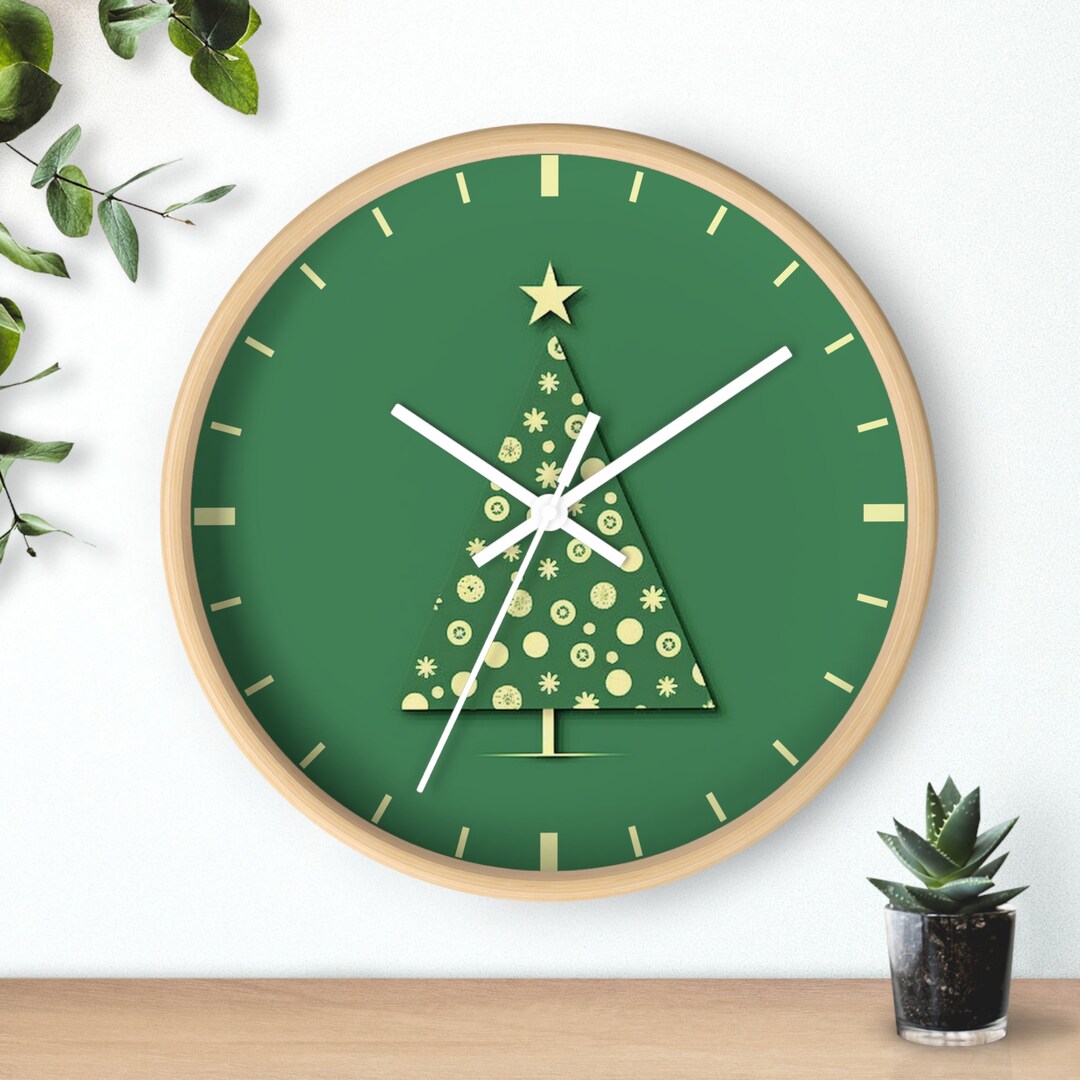 Christmas Tree Wall Clock, Christmas Clock, Clock Christmas Tree