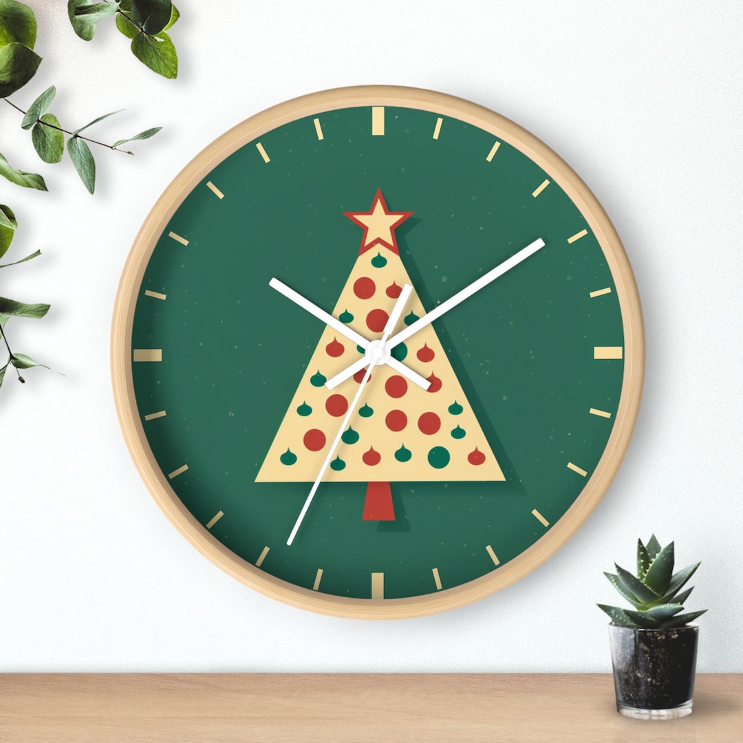 Christmas Tree Wall Clock, Christmas Clock, Clock Christmas Tree, Christmas Décor, Christmas
