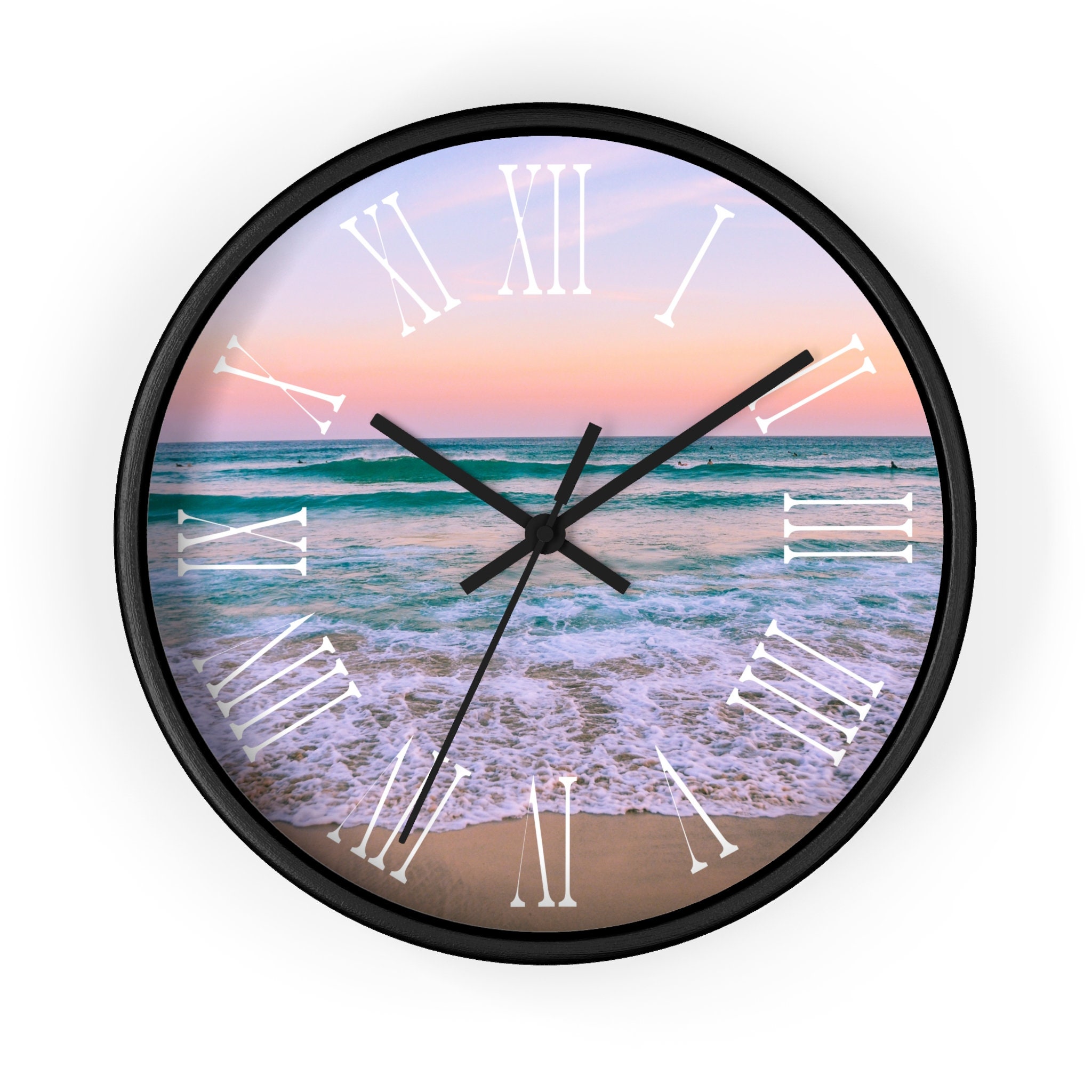 Beach Sunset Wall Clock, 10-inch Wall Clock, Unique Wall Clock, Office ...
