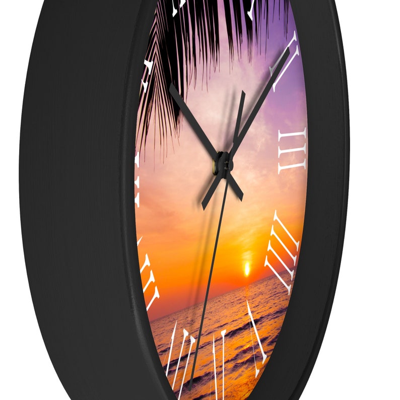 Beach Sunset Wall Clock, 10-inch Wall Clock, Unique Wall Clock, Office ...