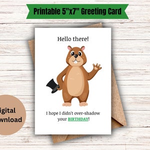 Digitala gratulationskort för Groundhog Day för omedelbar nedladdning! Vill du fira med Punxsutawney Phil? Den mest berömda gnagaren NÅGONSIN!