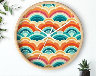 Boho Pattern Wall Clock, Boho Wall Clock, Boho Pattern, Bohemian Wall Clock, Bohemian Clock, Maximalist Boho, Boho Wallpaper, Boho Clock