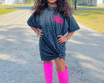 Toddler pink knee high boots