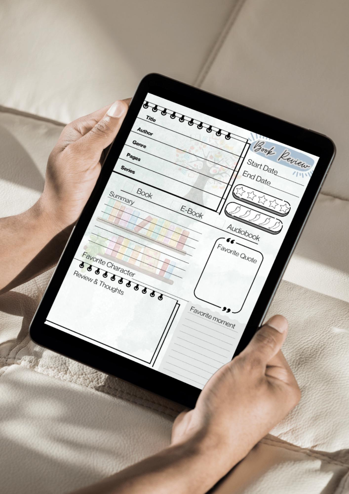 Book Review Template Printable | Digital Reading Tracker PDF | Editable ...