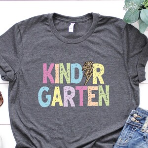 Kindergarten Teacher Shirt, Kindergarten Shirt, First Day Of Kindergarten, Leopard Lightning Shirt, Back To School Shirt,First Day Of School