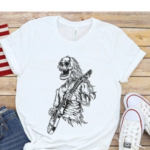 Skeleton Playing Guitar Shirt, Playing Guitar Shirt, Music Tee, Musician Shirt, Music Lover Shirt, Funny Playing Guitar Shirt, Halloween Tee
