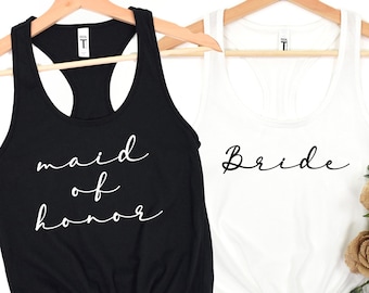 Maid Of Honor Tank Top, Custom Bachelorette Tank Tops, Bridesmaid Tank Top, Matron Of Honor Tank, Bachelorette Party Favors, Maid of Honor