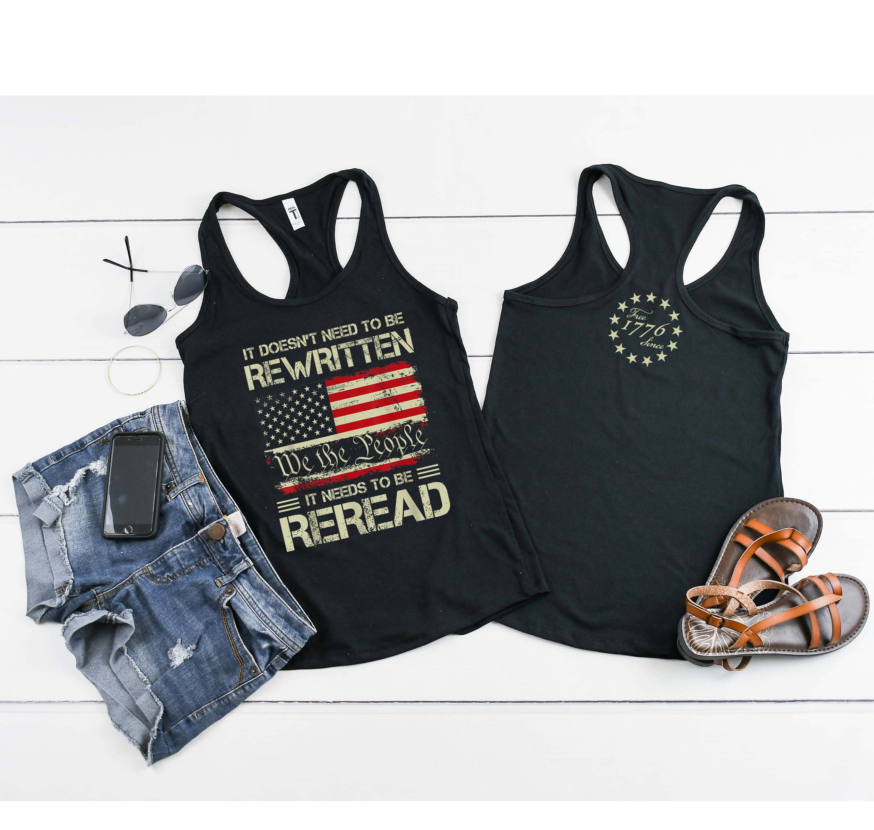 American Flag Tank Top - Etsy