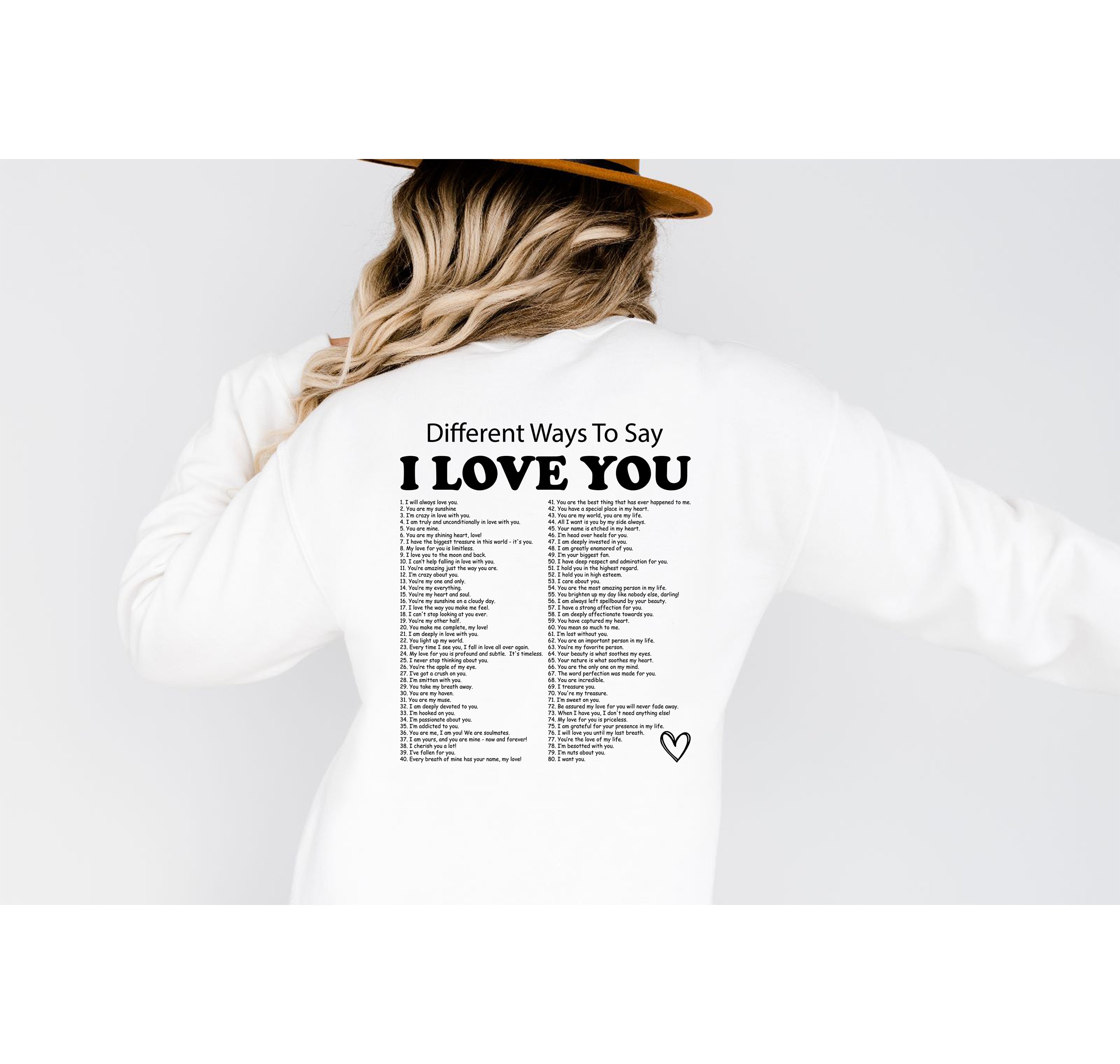 Ways to Say I Love You Sweatshirt, Text Hoodie - Etsy