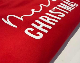 Merry Christmas Puff Sweatshirt : Puff Print Hoodie