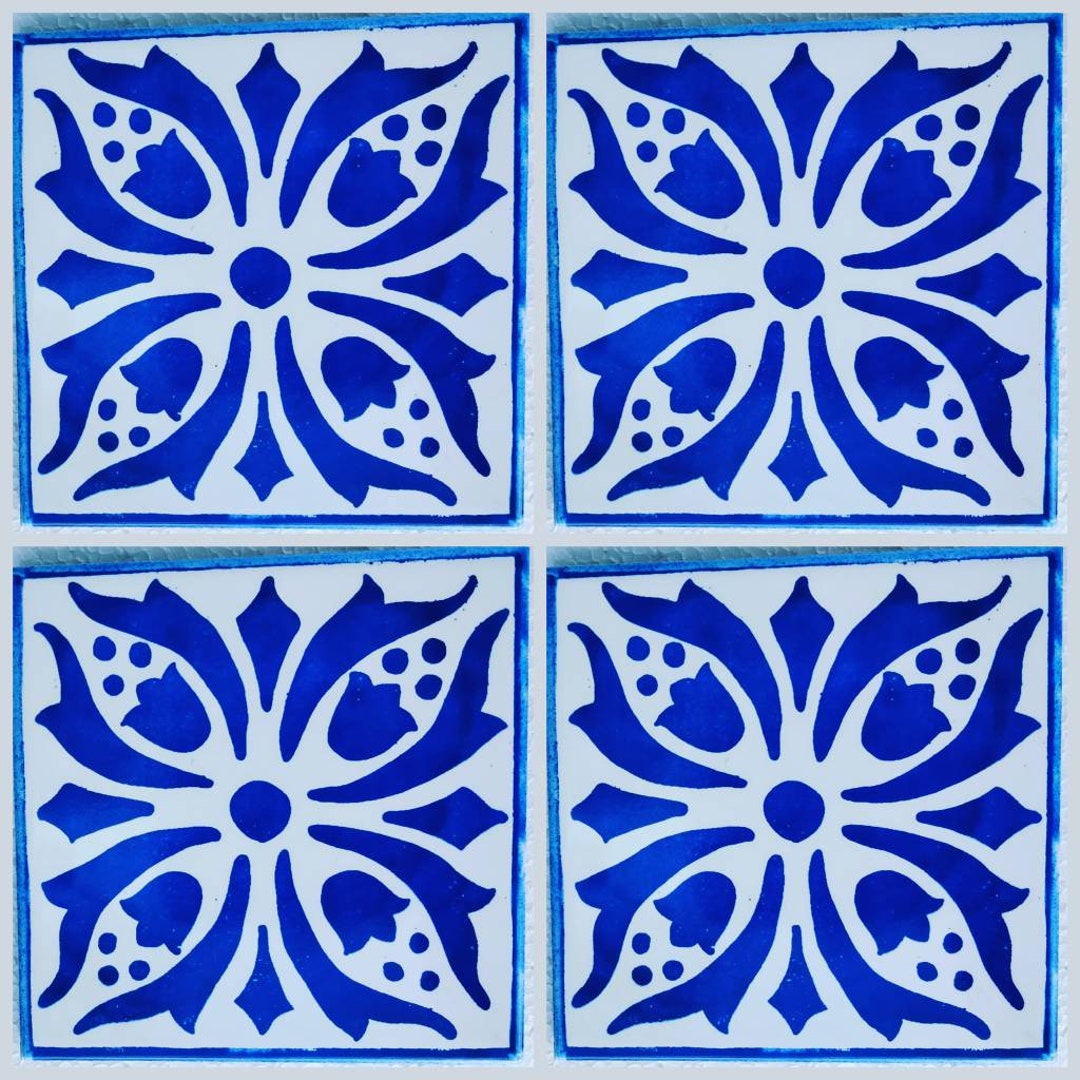 Handcrafted Tiles, Caltagirone Ceramic, Sicilian Decorations, 10x10