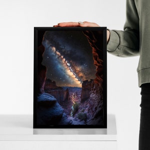Grand Canyon Poster, Nachthimmel Dekor, Nationalpark USA, Landschaft Reisekunst, Sternenschlucht Druck, Naturfotografie, Milchstraße Kunst